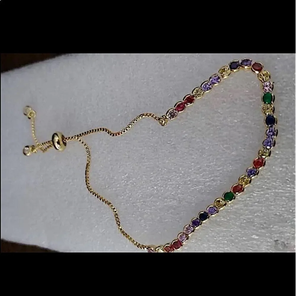 Gold Multicolor Gemstone Bracelet